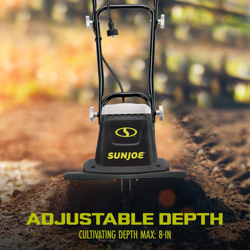 Sun Joe TJ602E Electric Garden Tiller + Cultivator | 12-inch | 8-Amp | 3-Position Height Adjustment - 图片 6