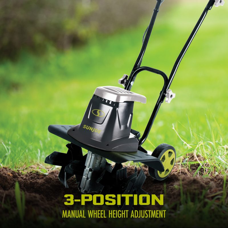 Sun Joe TJ602E Electric Garden Tiller + Cultivator | 12-inch | 8-Amp | 3-Position Height Adjustment - 图片 5