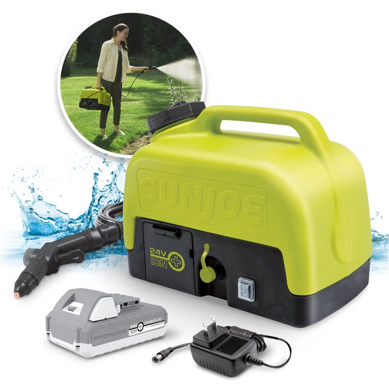 Sun Joe WA24C-LTE 24-Volt* IONMAX Cordless Go-Anywhere Portable Sink/Shower Spray Washer Kit | 5 Gal | 116 PSI Max* | 1.5 GPM Max* | W/ 2.0Ah Battery + Charger - 图片 2