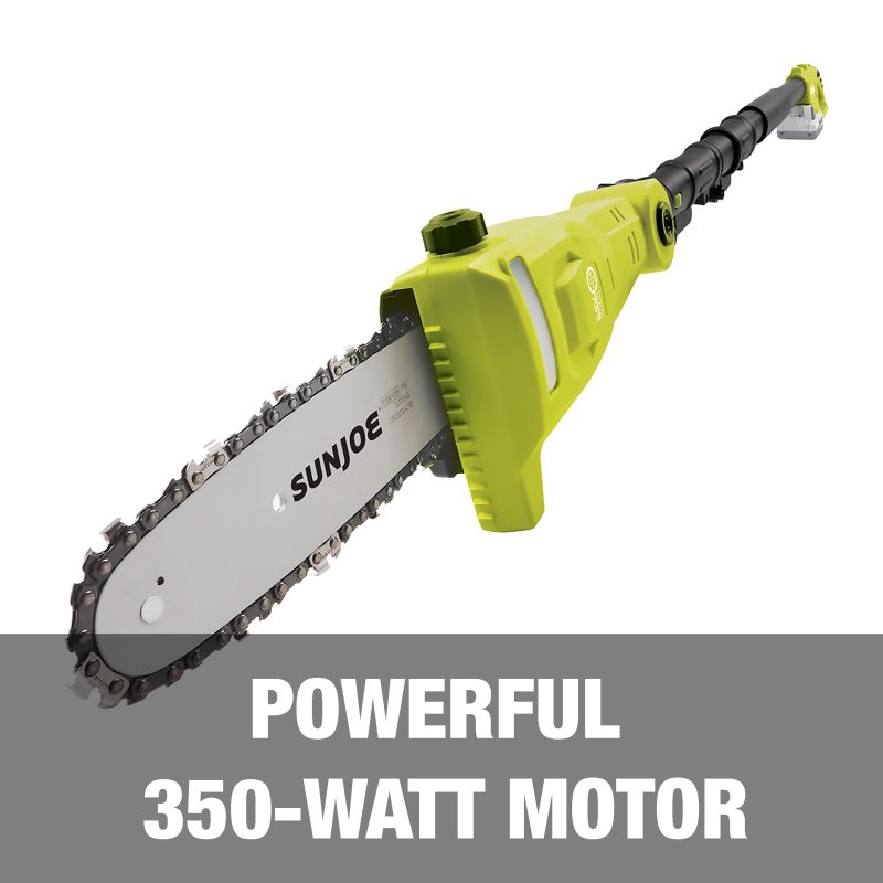 Sun Joe 24V-PS8CMAX-LTE 24-Volt* IONMAX Cordless Telescoping Pole Chain Saw Kit | 8-inch | W/ Bonus Spare Chain, 2.0-Ah Battery + Charger - 图片 7