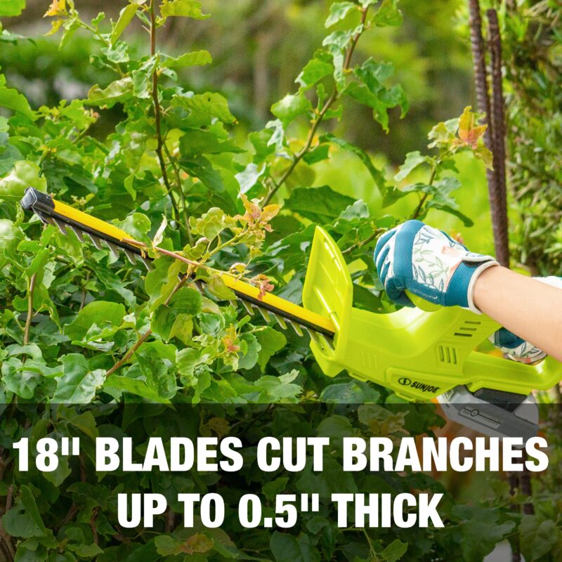 Sun Joe 24V-HT18-CT 24-Volt IONMAX Cordless Handheld Hedge Trimmer | 5/8" | Tool Only - 图片 4