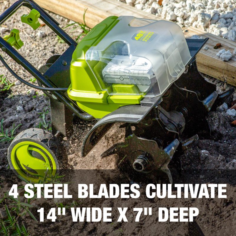 Sun Joe 24V-X2-TLR14-CT 48-Volt IONMAX Cordless Garden Tiller/Cultivator | Tool Only - 图片 7