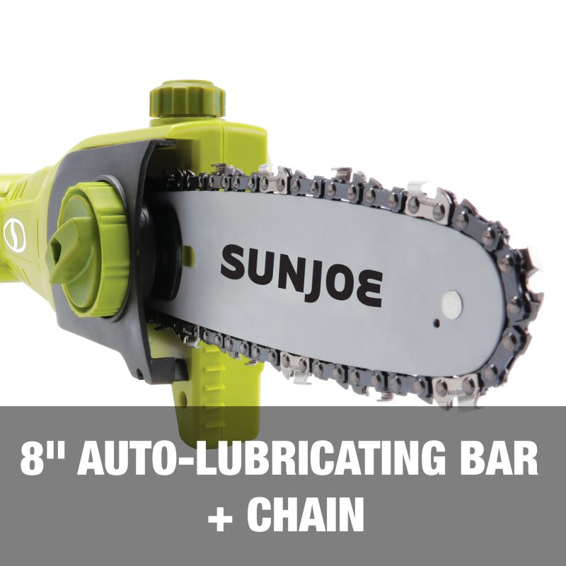 Sun Joe 24V-PS8CMAX-LTE 24-Volt* IONMAX Cordless Telescoping Pole Chain Saw Kit | 8-inch | W/ Bonus Spare Chain, 2.0-Ah Battery + Charger - 图片 8