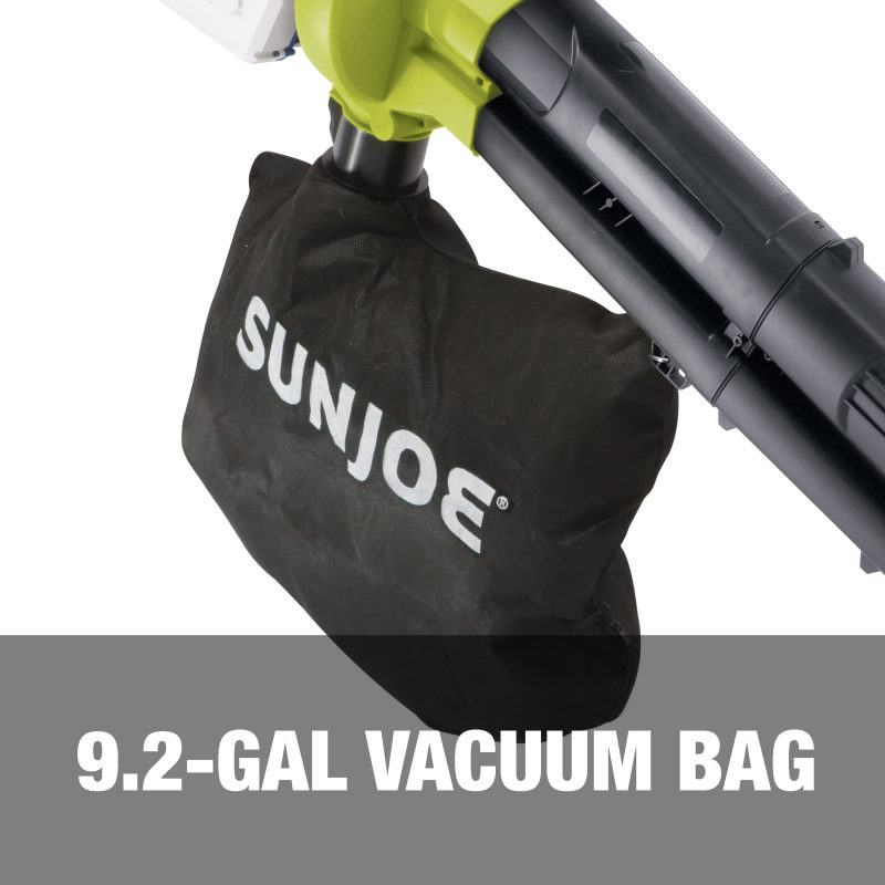 Sun Joe 48-Volt* IONMAX Cordless Leaf Blower Vacuum Mulcher Kit | 163-MPH | 391-CFM | W/ 2 x 5.0-Ah Batteries + Dual Port Charger - 图片 8