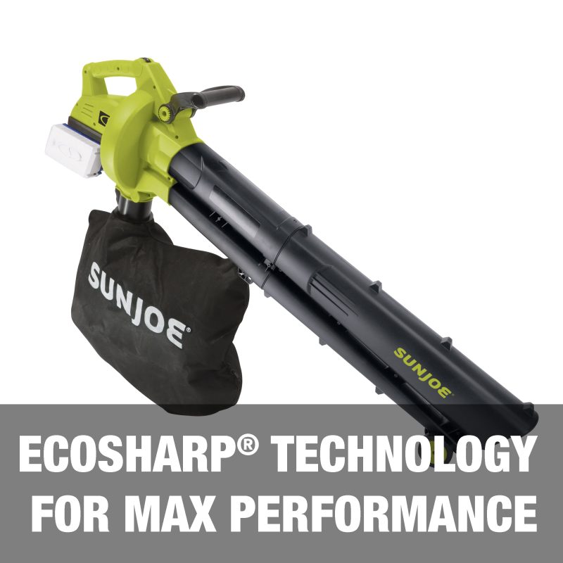 Sun Joe 48-Volt* IONMAX Cordless Leaf Blower Vacuum Mulcher Kit | 163-MPH | 391-CFM | W/ 2 x 5.0-Ah Batteries + Dual Port Charger - 图片 6