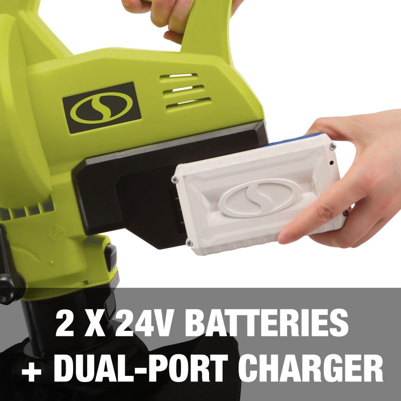 Sun Joe 48-Volt* IONMAX Cordless Leaf Blower Vacuum Mulcher Kit | 163-MPH | 391-CFM | W/ 2 x 5.0-Ah Batteries + Dual Port Charger - 图片 9
