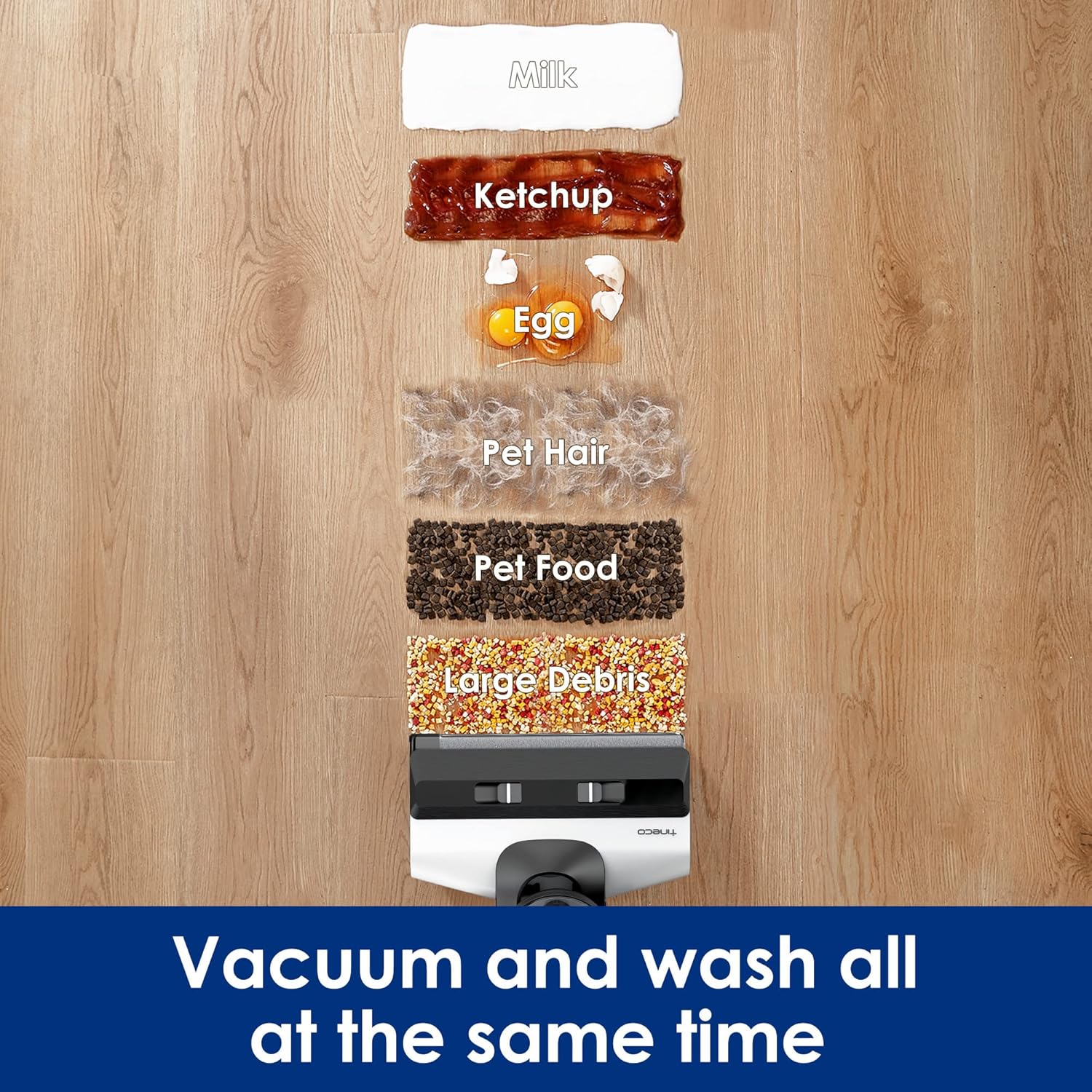 Tineoc Floor ONE S5 Smart Cordless Wet Dry Vacuum Cleaner and Mop for Hard Floors, Digital Display, Long Run Time, Great for Sticky Messes and Pet Hair, Space-Saving Design, Blue - Image 9